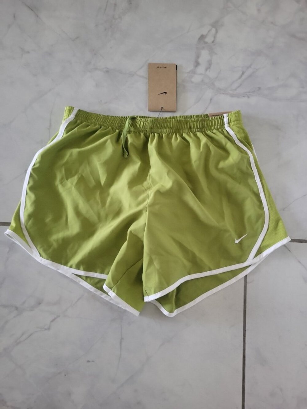 Kid's Girls NIKE Running Shorts Dri-Fit Lined Green Size XL